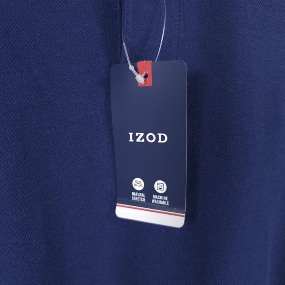 NWT IZOD MEDIEVAL BLUE SS SLD TIPD PIQ POLO Shirt INDIA MADE Cotton Size LARGE - Picture 8 of 10